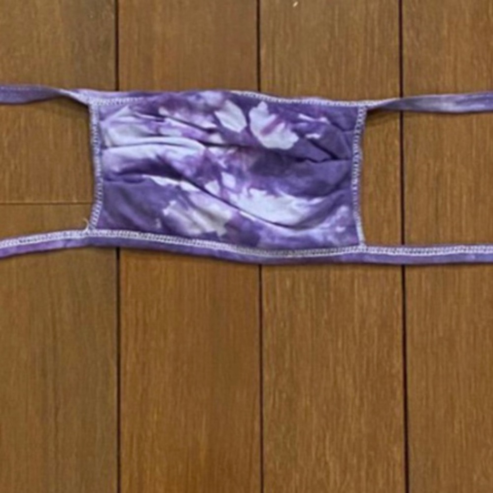 PURPLE REUSABLE HOMEMADE TIE DYE FACE MASKS
